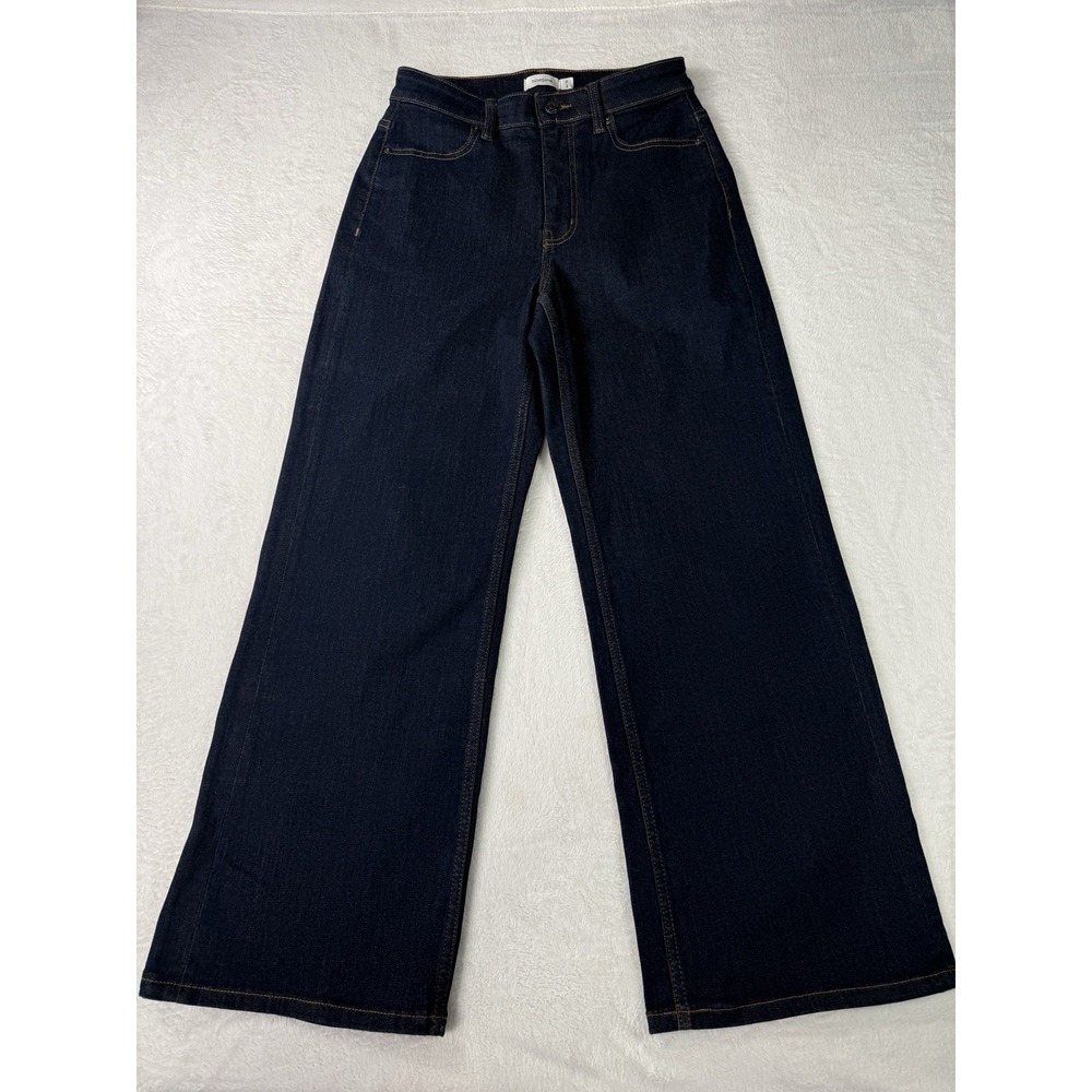 Ninepine Comfort Stretch Wide Leg Denim Jeans Women's Size Medium 28 Blue New